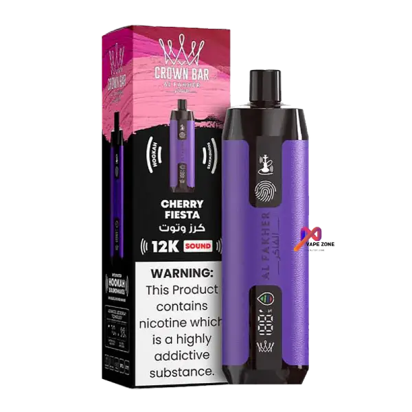 AL Fakher Crown Bar Sound 12000 puffs Cherry Fiesta 5mg - Egypt